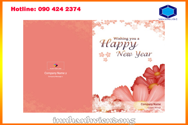 print new year greeting card